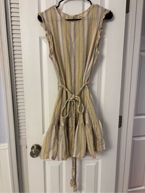 Striped Summer Dress in Yellow & Blue